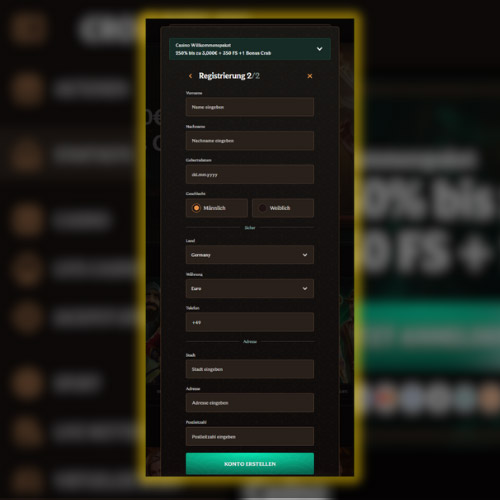 Alle persönlichen Informationen auf Crownplay